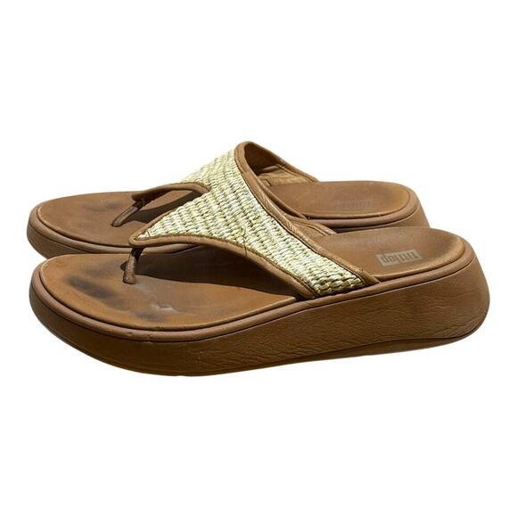 FitFlop Pietra Woven Platform Sandals Tan Women's Size 7 Comfort Orthotic Sandal - Picture 3 of 7